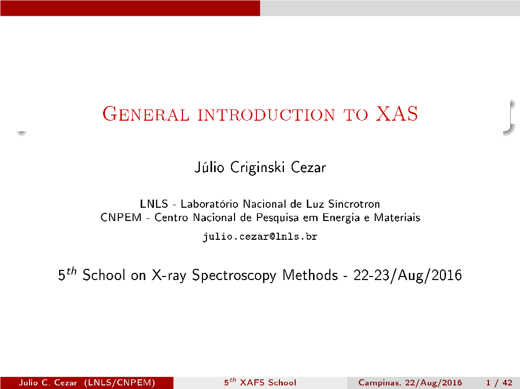General Introduction to XAS