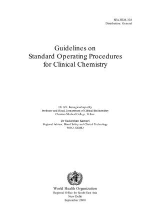 Guidelines on Standard Operating Procedures for Clinical Chemistry