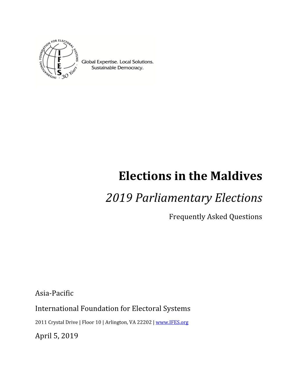 IFES Faqs on Elections in the Maldives