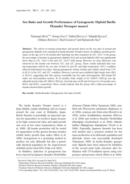 Sex Ratio and Growth Performance of Gynogenetic Diploid Barfin Flounder Verasper Moseri
