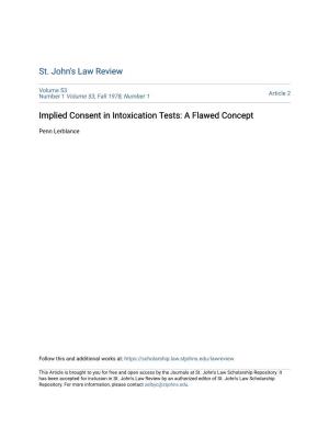 Implied Consent in Intoxication Tests: a Flawed Concept