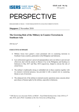 The Growing Role of the Military in Counter-Terrorism in Southeast Asia