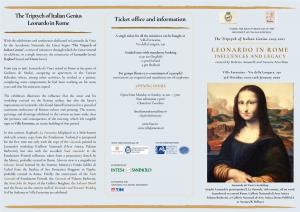 The Triptych of Italian Genius Leonardo in Rome Ticket Office And