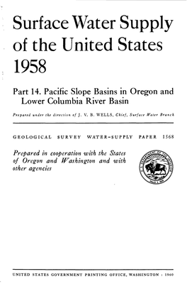 Surface Water Supply of the United States 1958