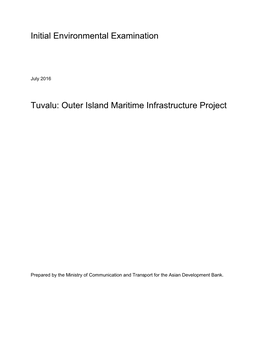 Tuvalu: Outer Island Maritime Infrastructure Project