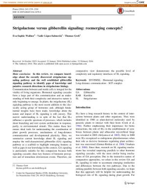 Strigolactone Versus Gibberellin Signaling: Reemerging Concepts?