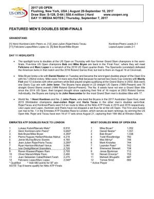 Featured Men's Doubles Semi-Finals