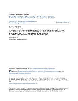 Application of Open-Source Enterprise Information System Modules: an Empirical Study