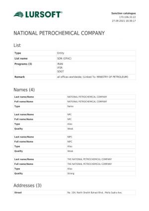 National Petrochemical Company