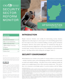 Security Sector Reform Monitor: Afghanistan No 1