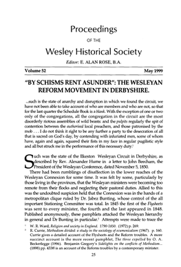 The Wesleyan Reform Movement in Derbyshire