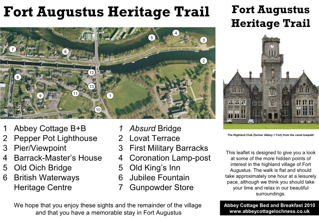 Fort Augustus Heritage Trail Fort Augustus Heritage Trail 4 5 3