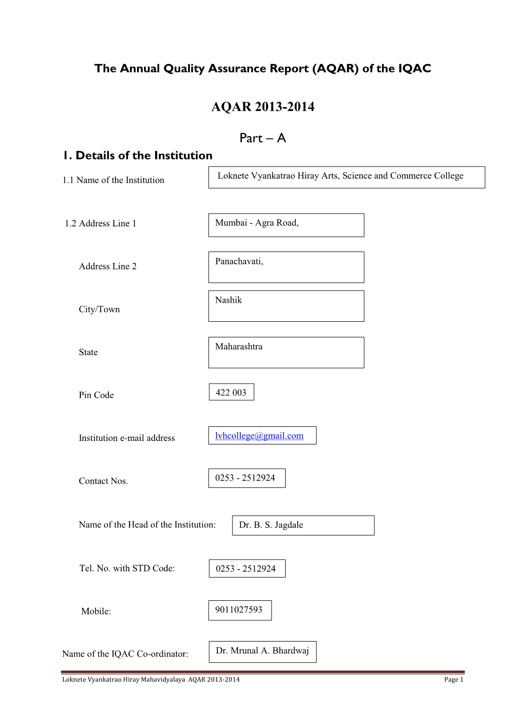 AQAR 2013-2014 Part