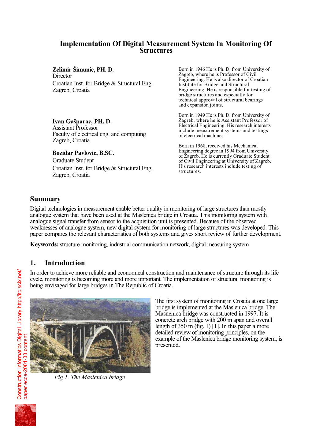 Implementation of Digital Measurement System in Monitoring of Structures