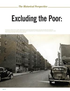 The Historical Perspective— Excluding the Poor: Public Housing in New York City