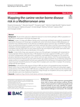 Mapping the Canine Vector-Borne Disease Risk in a Mediterranean Area