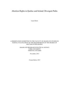 Reproductive Rights in Ireland 297 Appendix 2- History of Reproductive Rights in Quebec 300
