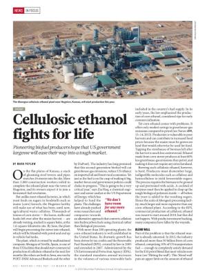 Cellulosic Ethanol Fights for Life