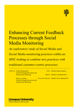 Enhancing Current Feedback Processes Through Social Media
