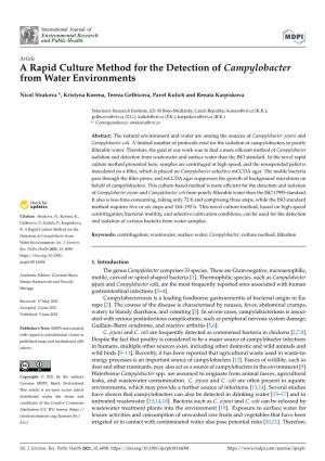 A Rapid Culture Method for the Detection of Campylobacter from Water Environments