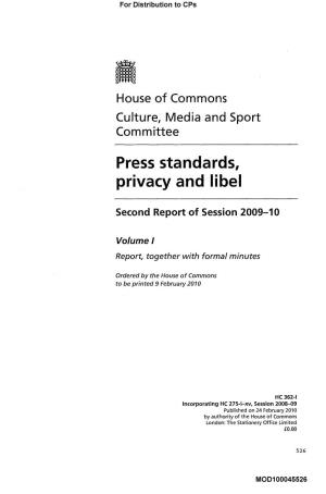 Press Standards, Privacy and Libel