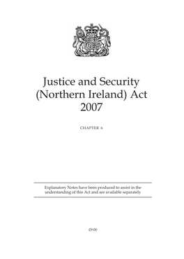 Northern Ireland Justice and Security Act (2007)