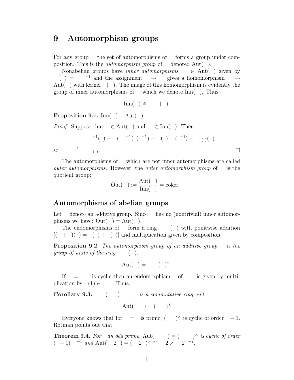 9 Automorphism Groups