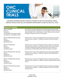 OHC Clinical Trials List 11-14