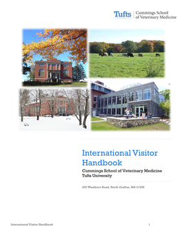 International Visitor Handbook Cummings School of Veterinary Medicine Tufts University