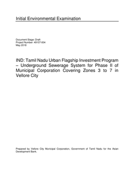 Underground Sewerage System for Phase II of Vellore City