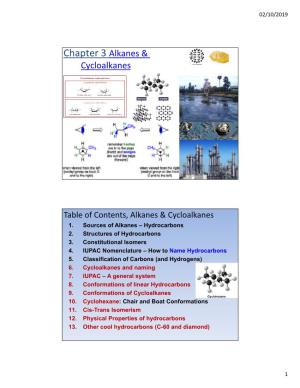 Chapter 3 Alkanes & Cycloalkanes