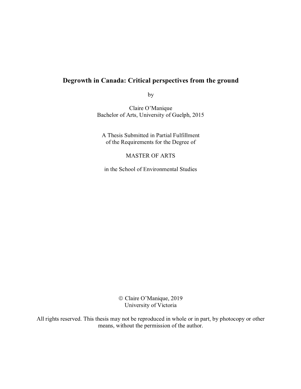 Uvic Thesis Template