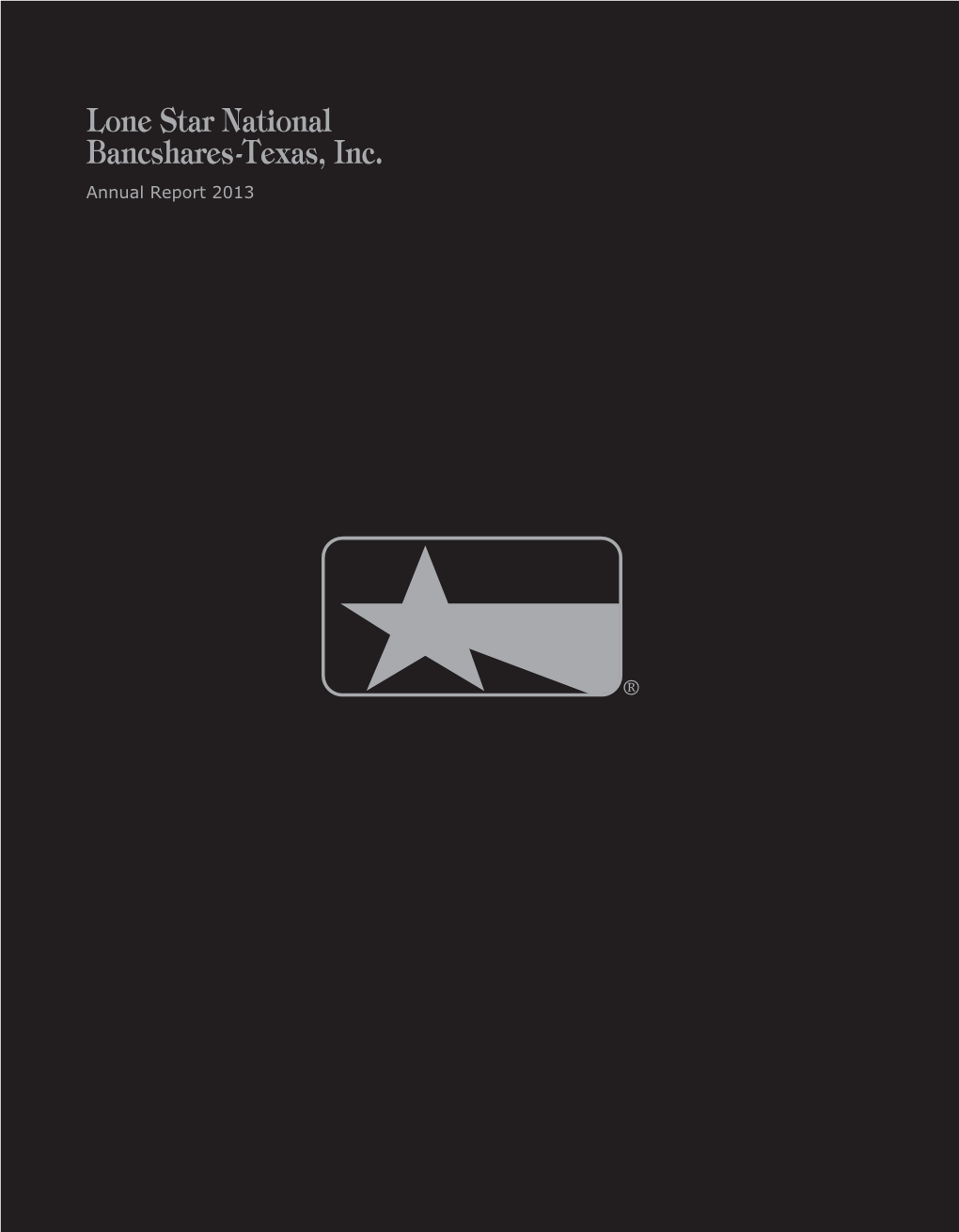Lone Star National Bancshares-Texas, Inc. Annual Report 2013