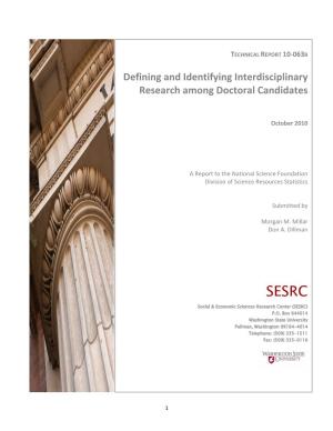 Defining and Identifying Interdisciplinary Research Among Doctoral Candidates