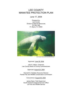 Lee County Manatee Protection Plan