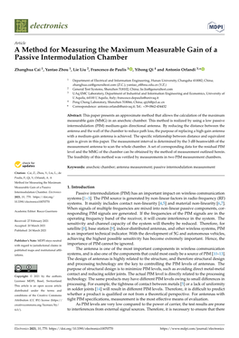 A Method for Measuring the Maximum Measurable Gain of a Passive Intermodulation Chamber