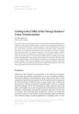 Getting to the CORE of the Chicago Teachers' Union Transformation