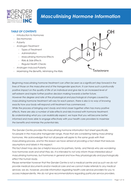 Masculinising Hormone Information