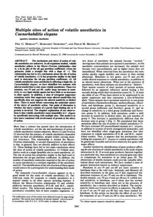 Caenorhabditis Elegans (Genetics/Mutations/Anesthesia) PHIL G