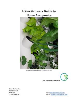 A New Growers Guide to Home Aeroponics