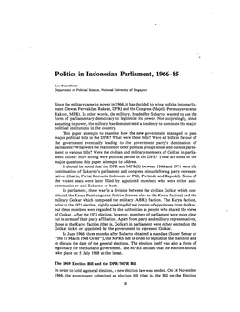 35 Politics in Indonesian Parliament, 1966-85 Leo Suryadinata