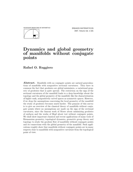 Dynamics and Global Geometry of Manifolds Without Conjugate Points