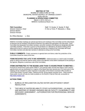 Page 1 of 145 P&O Committee Meeting March 2, 2015
