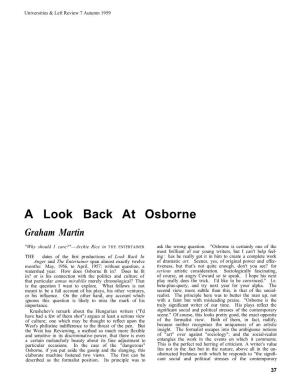 A Look Back at Osborne Graham Martin