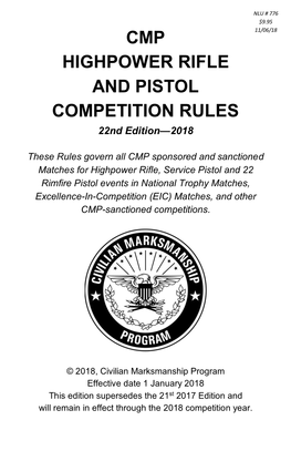 Cmp Highpower Rifle and Pistol Competition Rules