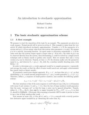 An Introduction to Stochastic Approximation