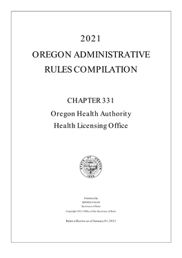 2021 Oregon Administrative Rules Compilation