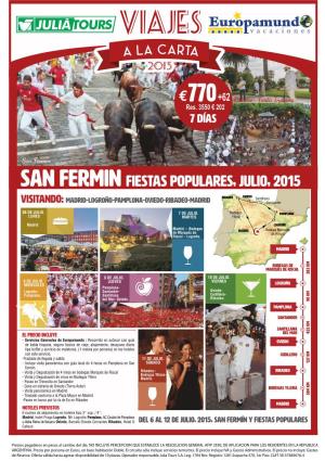 Viajes a La Carta Sanviajes Fermín Y Fiesta Indiana a LA CARTA 2015 E 770 +62 Ribadeo- Fiesta Indiana Res