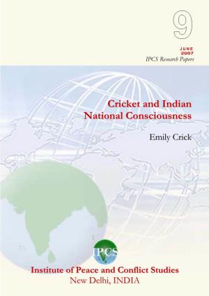 Cricket and Indian National Consciousness