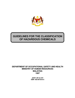 Guidelines for the Classification of Hazardous Chemicals